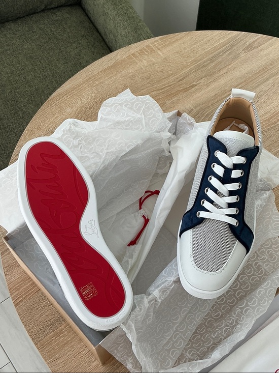 Christian Louboutin Other - Christian Louboutin White & Navy Mesh Low-Top Sneakers (BRAND NEW)